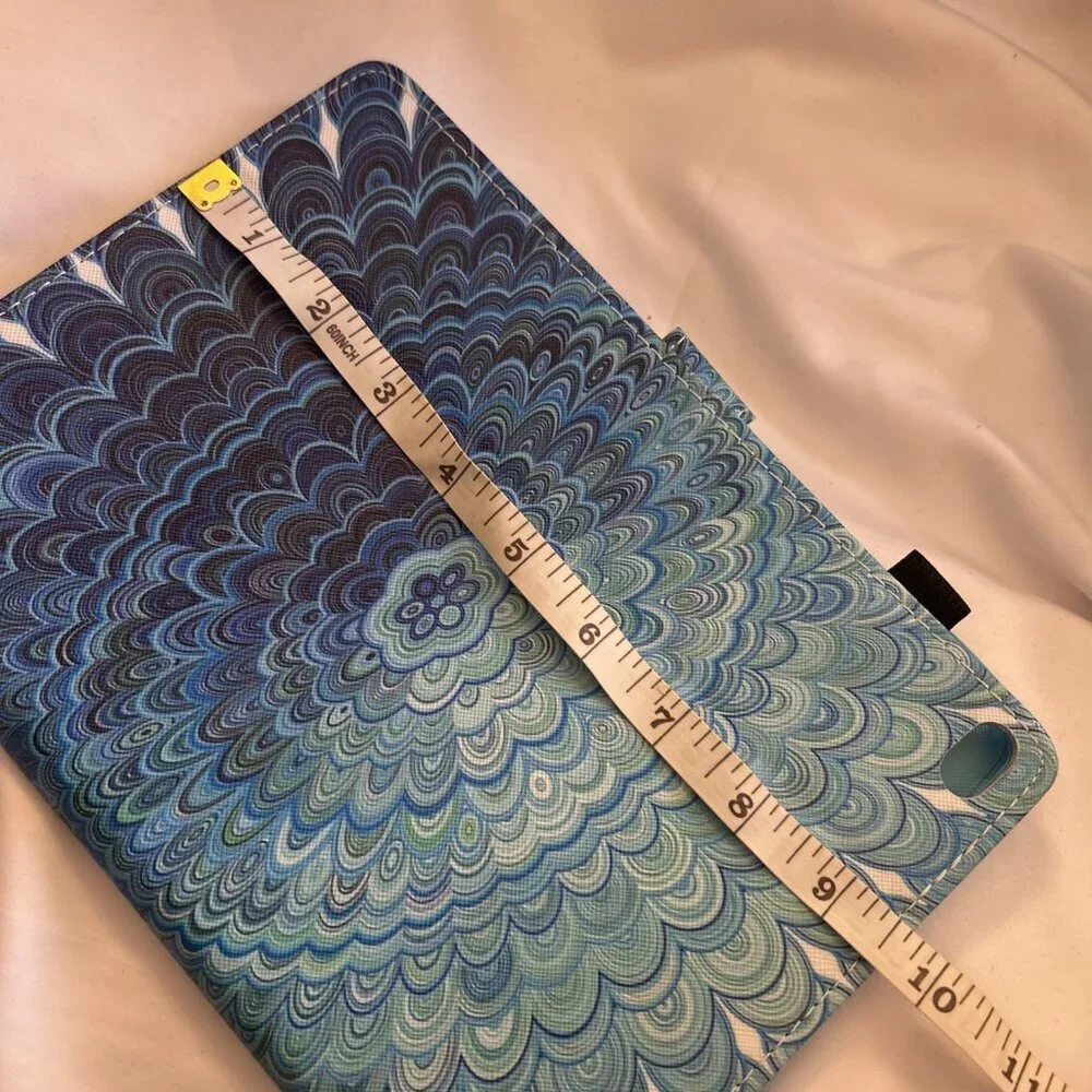 Ipad Tablet Case Cover Protector Turquoise To Dark Blue Geometric Pattern